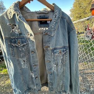 BDG Light Blue Distressed Jacket